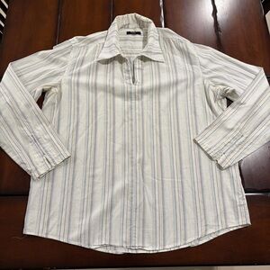 Striped White Men's Dress Shirt
